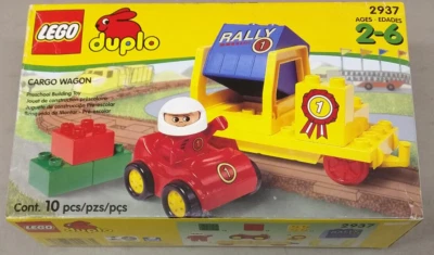 LEGO Duplo 2937 Cargo Wagon NEW! RARE! Freight Train Flat Car Race Container - Image 1 of 4