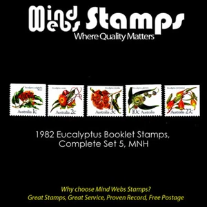 Australian Decimal Stamps 1982 Eucalyptus (Gum Trees) Booklet Stamps (5) MNH - Picture 1 of 2