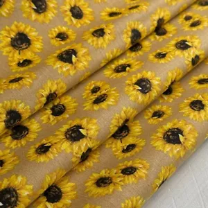 Tela de girasol beige camel - Se vende por yarda - Imagen 1 de 3