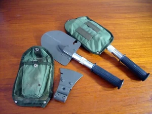 2 sets of Camping Survival Multi Tool SHOVEL/PICK AXE Canvas Belt loop COVER - Picture 1 of 3
