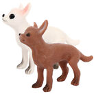 2 Pcs Figurines De Réalistes Modèle Chihuahua Jouant Miniature Chiot