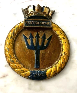 HMCS Restigouche Marina Canadiense Barco Marítimo Metal Tampion Placa Insignia Cresta - Imagen 1 de 18