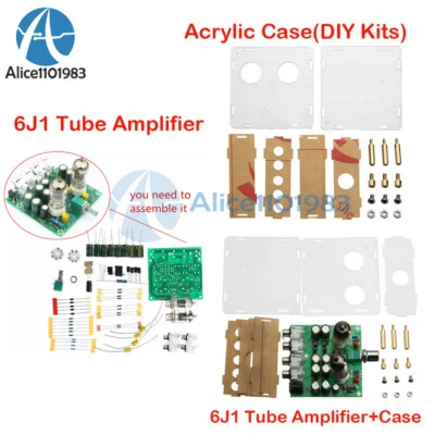 AC12V 6J1 Valvola Preamplificatore Tube Board Cuffie Pre Amplificatore/Custodia Acrilica Kit Fai da Te - Immagine 1 di 4