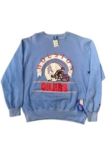 VTG NWT 90’s Champion Houston Oilers Mens XL Crewneck Sweatshirt FLAWS - Picture 1 of 9