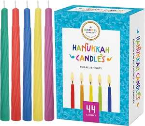 Menorah Candles Chanukah Candles 44 Colorful Hanukkah Candles for All 8 Nights - Picture 1 of 11