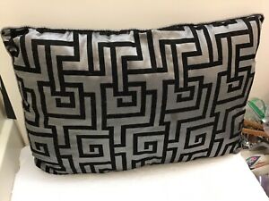 2 Silver and Black Scroll Design Accent pillows 19 x 13 in Home Decorating Women