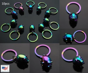 10pcs Neon Rainbow Colorful Cute Pig Charm Pendant Keychain Key Ring Chain Gifts - Picture 1 of 21