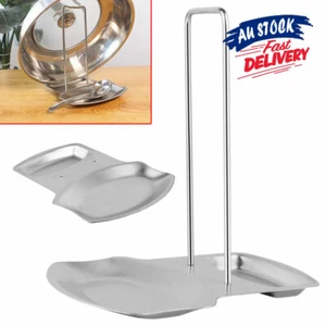 Pot Rack Cover Stand Spoon Holder Rest Kitchen Stroage Stainless Steel Pan Lid - Picture 1 of 8