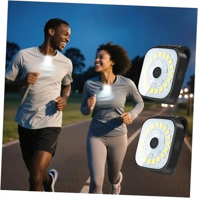 Pack de 2 luces de correr para corredores - Clip recargable en paquete de 2 negras Foto 1 de 4