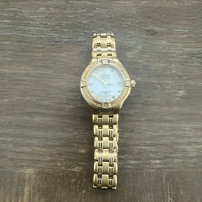 Womens Invicta Tritnite Night Glow Watch #0268 Gold-Tone Gems 100m New Battery - Image 1 of 4