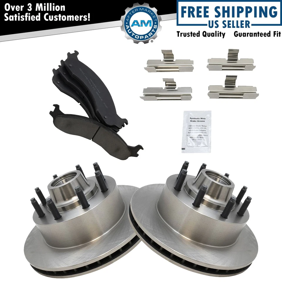 Kit de par de pastillas de freno delanteras y rotor ABS Premium para Ford Van Econoline Foto 1 de 4