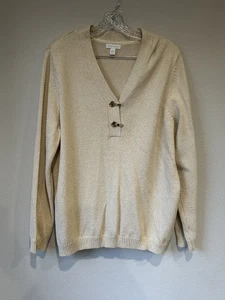 Charter Club Damen Metallic Henley Pullover (X-Large, süße cremefarbene Kombination) - Bild 1 von 6