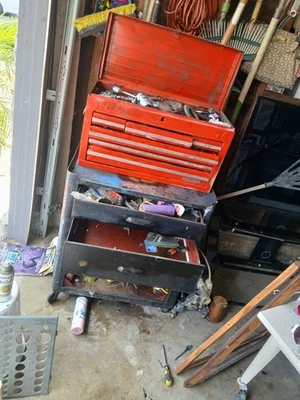 Caja de herramientas y carro vintage Craftsman años 30 años 50 restaurado funciona muy bien Foto 1 de 4