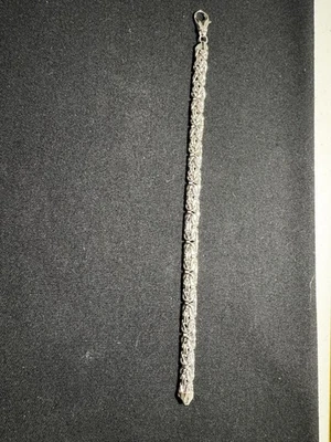 PULSERA ABOVEDADA BIZANTINA PLATA ESTERLINA 925 8MM TALLA 8 Foto 1 de 4