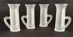 4 Tall Frosted Shot/Shooter Glasses With Handles Weighted Bottom Clear Italian - Picture 1 of 8