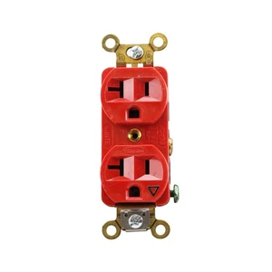 HUBBELL IG5362R RECEPTÁCULO DÚPLEX GRADO ESPECIFICACIONES 20A 125V TIERRA, ROJO - Imagen 1 de 3