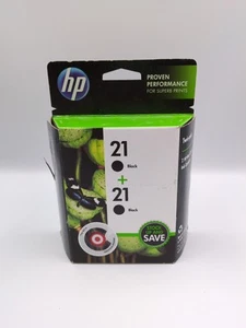 HP 21 Black Ink Cartridges Twin Pack 2 Pack EXPIRATION - March 2018 - Zdjęcie 1 z 5