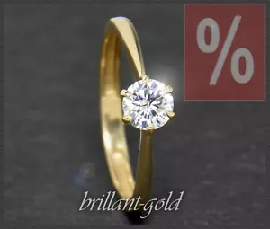 Diamant Damen Ring aus 750 Gold mit 0,53ct Brillant in River D & Si1-2; Gelbgold - Bild 1 von 8