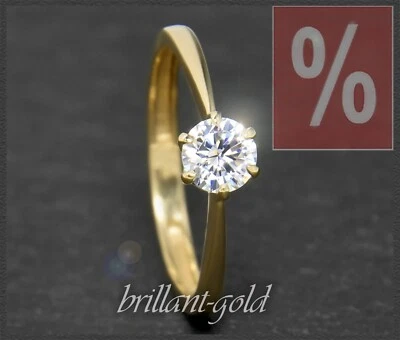 Diamant Damen Ring aus 750 Gold mit 0,53ct Brillant in River D & Si1-2; Gelbgold - Bild 1 von 4