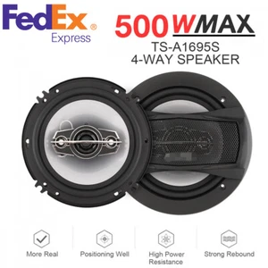2Pcs 500W 4 Way Car Coaxial Hifi Speakers Non-destructive Installation US Ship - Picture 1 of 12