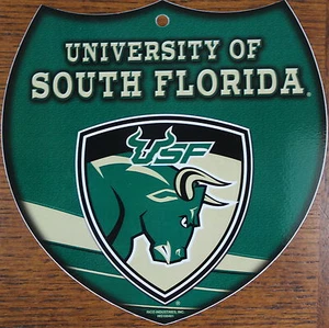 Letrero interestatal de plástico South Florida University Bulls de plástico con licencia de la NCAA - Imagen 1 de 3