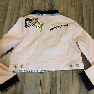 Chaqueta Betty & Veronica Única Vintage Rosa Archies Niñas Recorta Bordada Talla L - Imagen 1 de 7