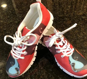 Boston Terrier Lightweight multi colored sneakers Mens 9.5 Womens 11.5 - Picture 1 of 11