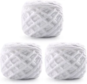Chunky Chenille Yarn for Crocheting,Fluffy Baby Blanket Yarn for Crochet Sweater - Picture 1 of 7