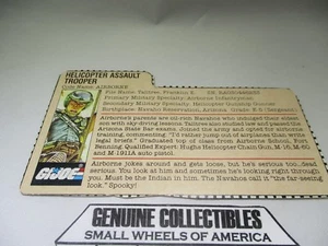 Tarjeta de archivo "Vintage" G.I.Joe HELICÓPTERO ASALTO - Imagen 1 de 1