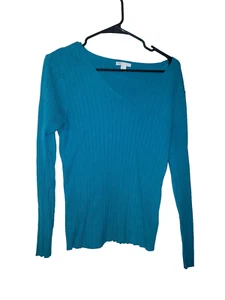 Cato Damenpullover türkisfarben Rippstrick Größe Large - gebraucht - Bild 1 von 3
