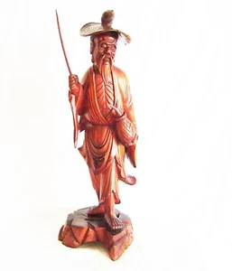 Hand Carved figure of a Chinese Fisherman Circa 1920 - Picture 1 of 3
