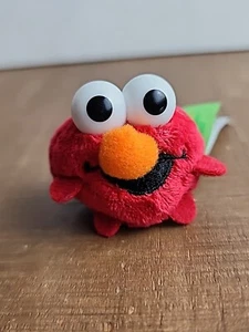 Mini Elmo Head Ball Plush Weighted Bottom Plastic Eyes 1.5" Small GUND Sesame - Picture 1 of 8