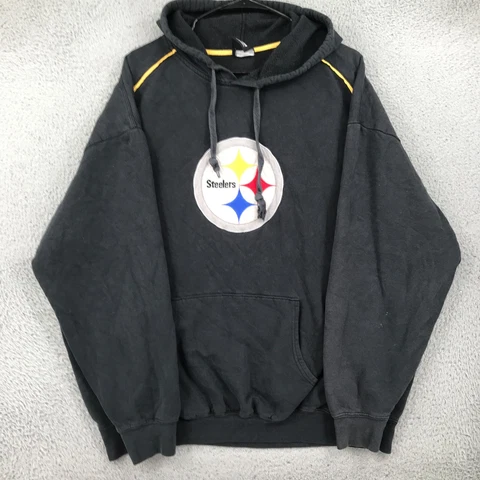 NFL Pittsburgh Steelers Sweater Adult 2XL Black Pullover Hoodie Mens 27383 Cover