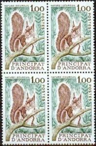 ANDORRA-1979 – NATURE PROTECTION, SQUIRREL BLOCK-VF** - Picture 1 of 1
