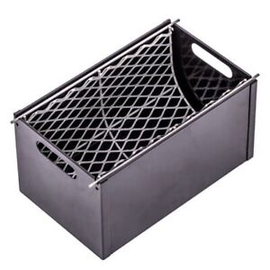 14" Rectangle Grill Smoker Box charcoal Wood BBQ Cooking Camping Grills US