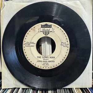 LONG MAN BINDER AND HIS THIN MEN - THE LONG MAN / I'M A LOVER (7") 1955!! RARE - Picture 1 of 2
