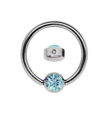 Titan Orecchio Labbra Piercing Gioielli Anello 1,0mm Bcr Con Piatta 3mm Glitter - Immagine 1 di 2