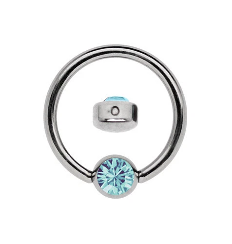 Titan Orecchio Labbra Piercing Gioielli Anello 1,0mm Bcr Con Piatta 3mm Glitter - Immagine 1 di 2