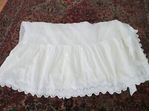 Home Classics Queen Dust Ruffle Bed Skirt  15” Drop white Eyelet Embroidered