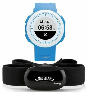 NEW Magellan Echo FIT Smart + HRM Sports Fitness Watch Blue/White Bluetooth - Picture 1 of 2