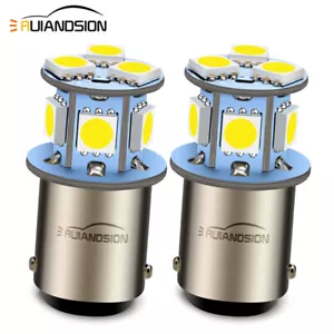2pcs DC 6V BA15D 1076 1142 5050 8 LED Car Motorbike Turn Signal Light Bulb White - Picture 1 of 8