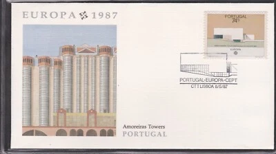 PORTUGAL 1987 FLEETWOOD FIRST DAY COVER EUROPA ARCHITECTURE CACHET - Image 1 of 2