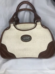 BUENO WOMEN'S STRAW AND BROWN LEATHER SUMMER BAG CUTE!! - Picture 1 of 15