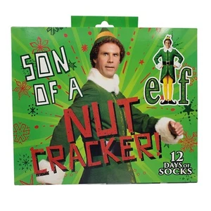Buddy the Elf Advent Socks Gift Box 12 Pair Adult Sz 6-12 Christmas Holiday NEW - Picture 1 of 10