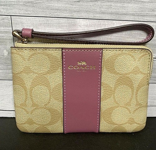 Coach Braccialetto Angolare Zip Firmato con Striscia Primula F58035 Nuovo