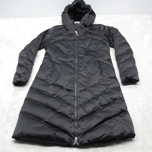 Golite Goose Down Parka Womens Medium Black Hood Vented Zip Long Puffer Coat * - Picture 1 of 22