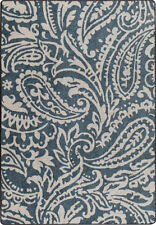 2x4 Milliken Cashmira Blue Casual Floral Paisley Area Rug - Approx 2'8"x3'10"