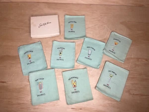 Cocktail Napkins Coasters Saks Fifth Avenue Vintage Set 8 Cloth Used Stained - Picture 1 of 12