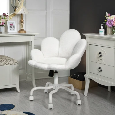 家庭办公桌椅可爱花瓣梳妆椅旋转电脑椅女孩 — 第 1/4 张图片