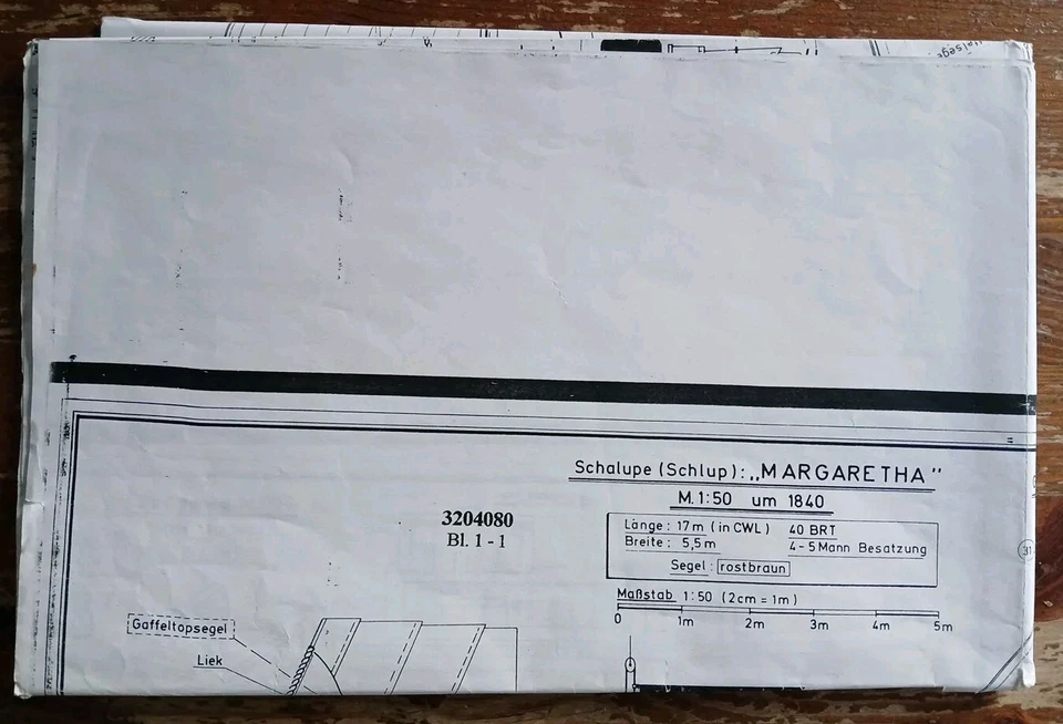 vth Bauplan 320.4080 1:50 Schalupe Margaretha Gebraucht  - Bild 1 von 1